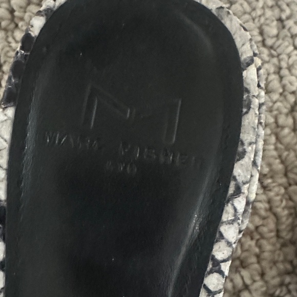 Marc Fisher Black and White Snakeskin Sandals - Picture 2 of 3